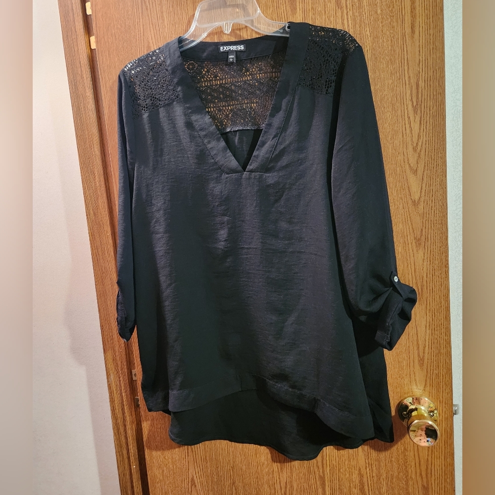 Express Size Large Women's Black Dressy Blouse